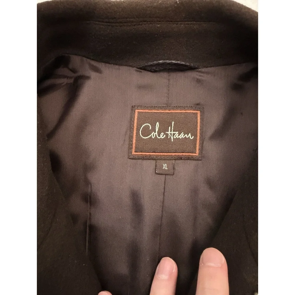 Cole Haan Wool Blend Car Chore Coat‎ Men's XL Brown Full Zip AMAZING CONDITION
